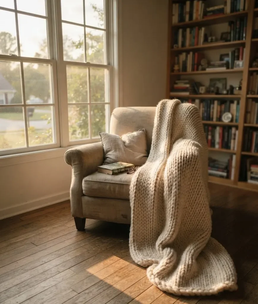 Add a chunky knit throw