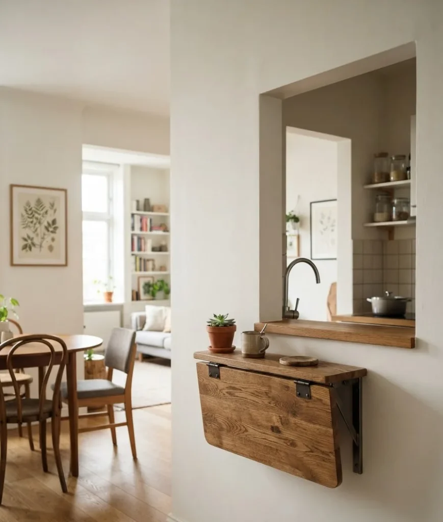 Add a fold-down shelf near