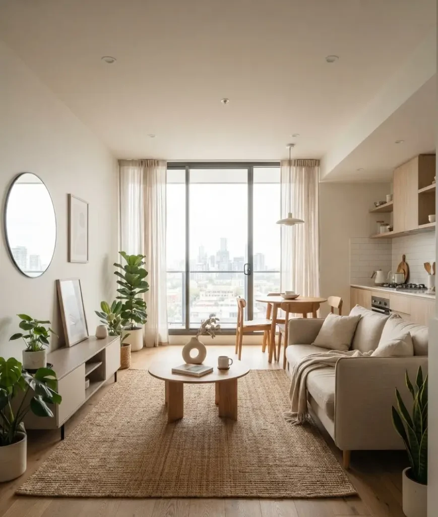 Combine your living and dining space intentionally