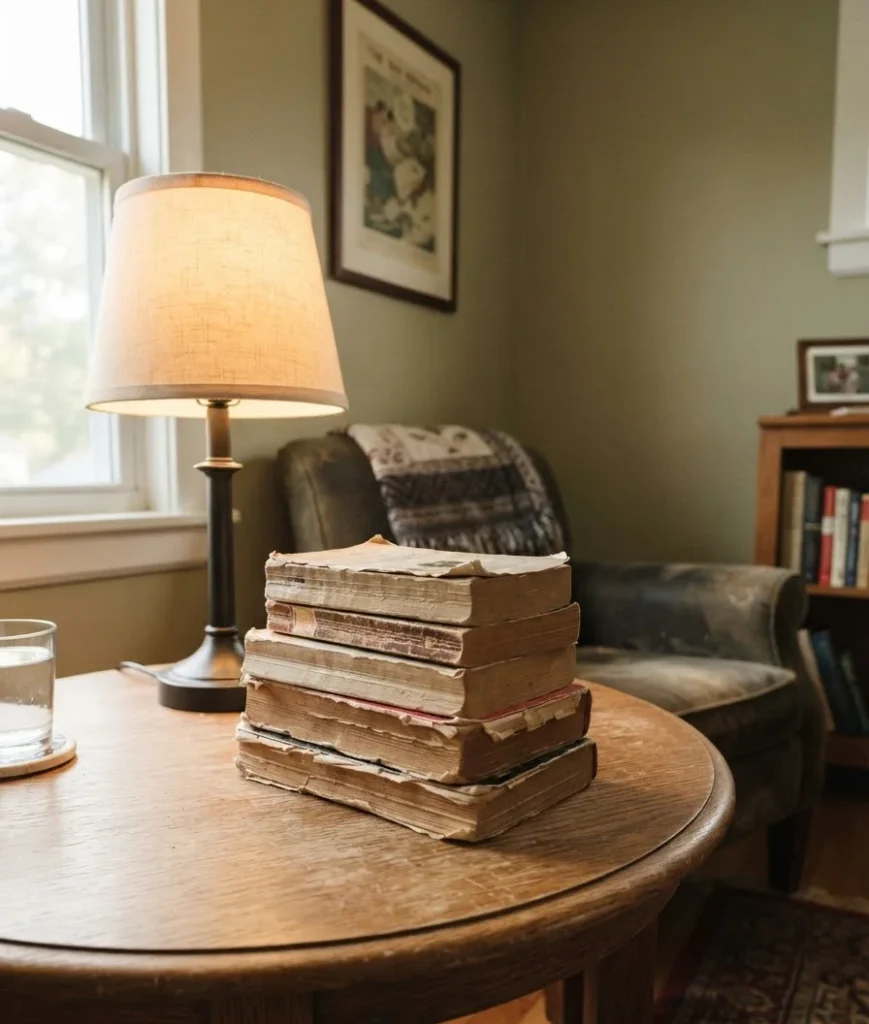 Display a small stack of books