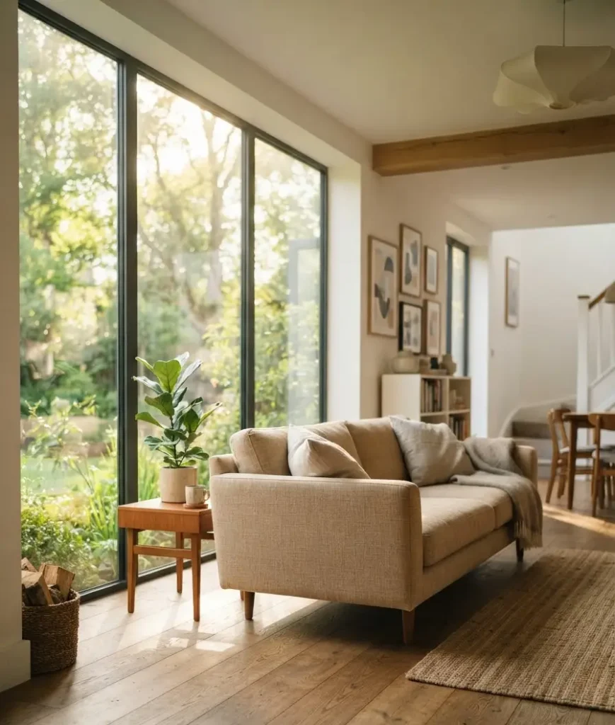Go for low-back sofas near windows
