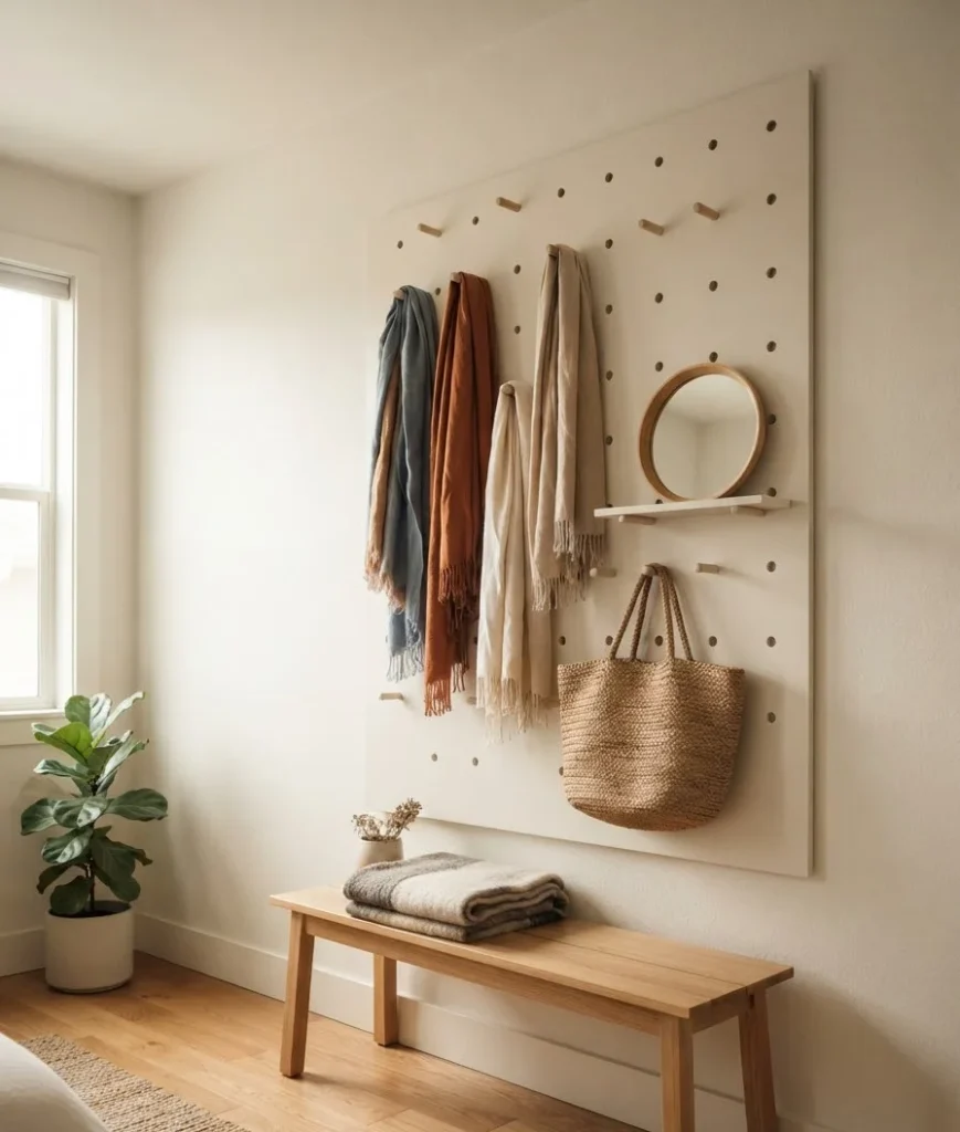 Hang a pegboard for jewelry, b