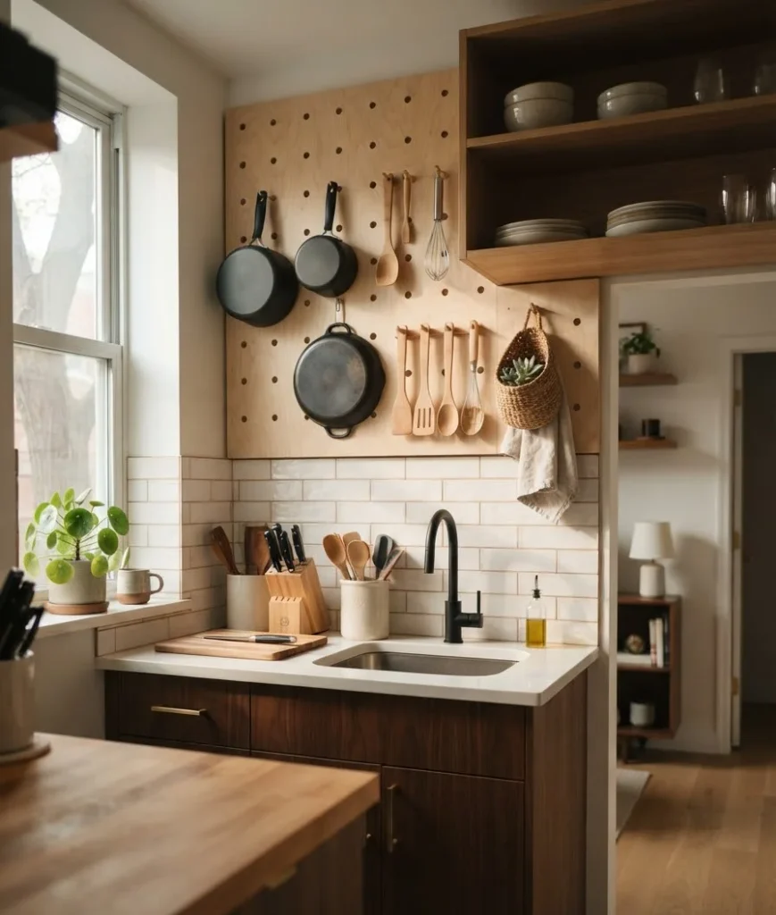 Hang a pegboard in