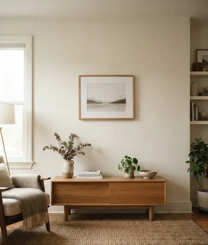 Hang art at eye level