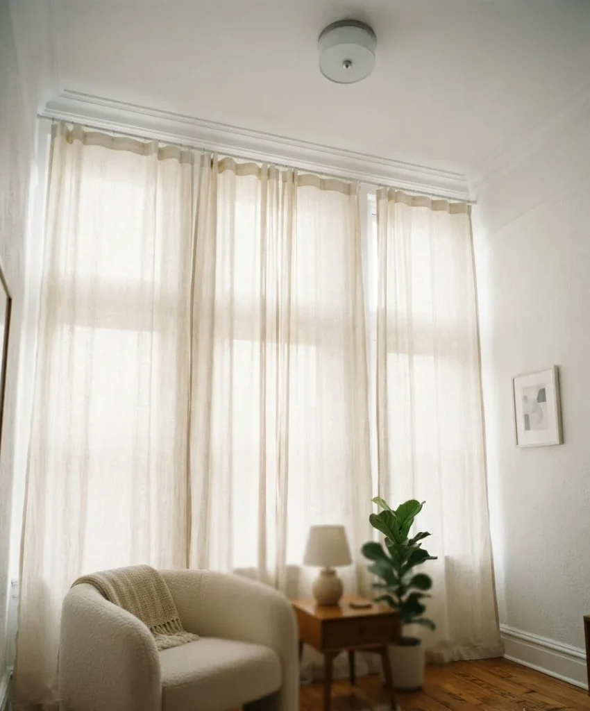 Hang curtains close to
