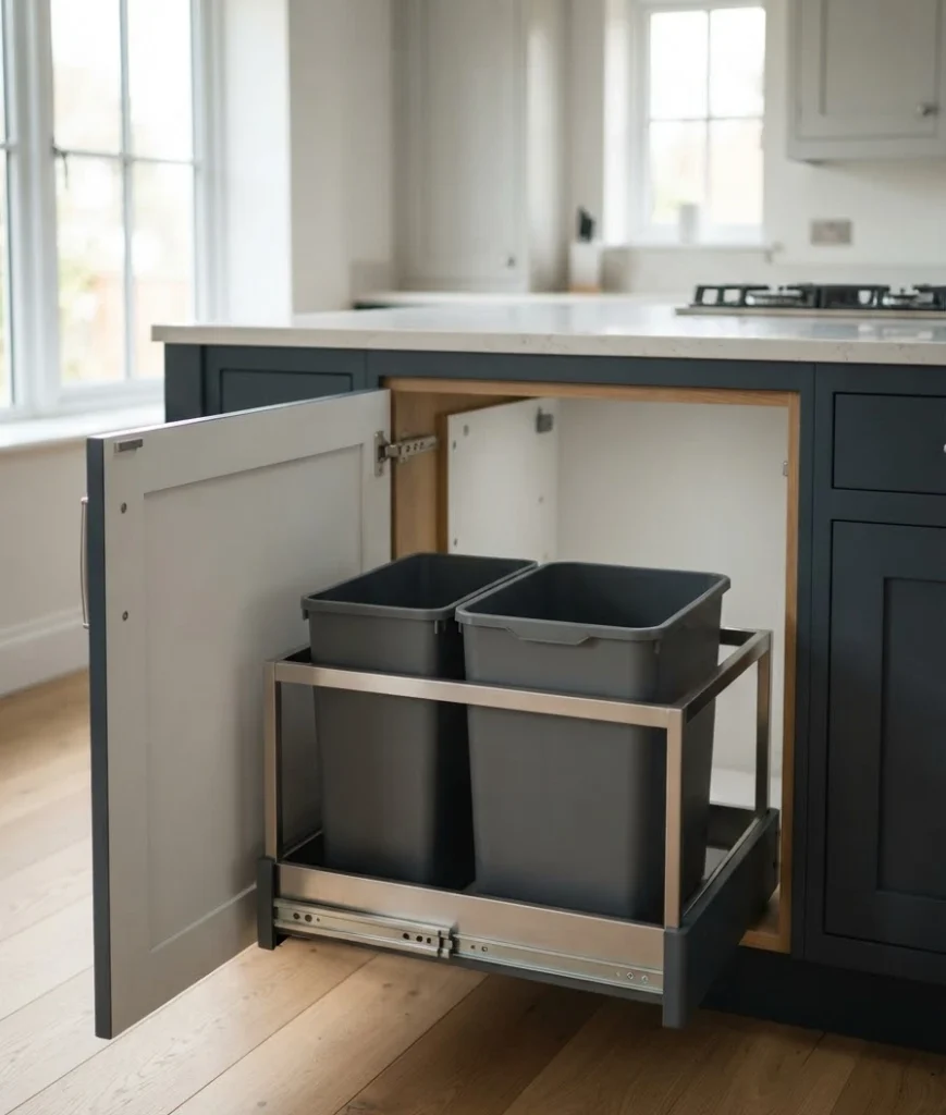 Install a pullout trash and
