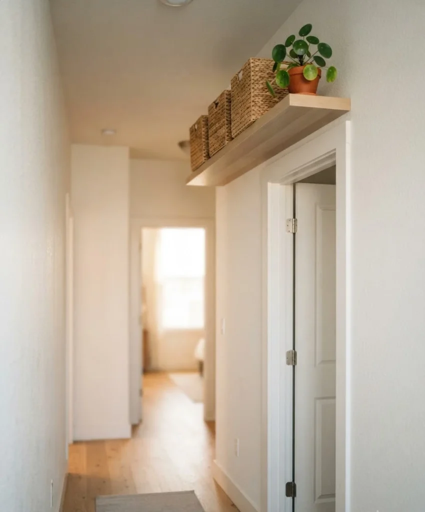 Install floating shelves above