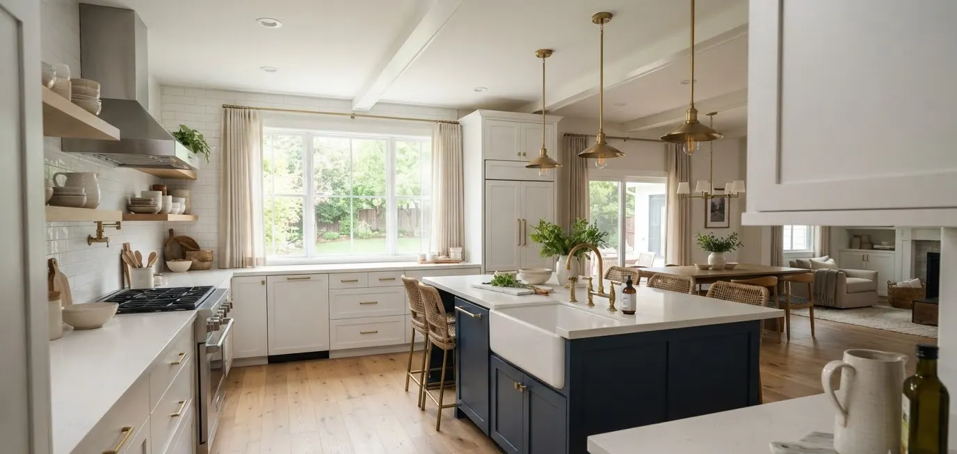 Modern Farmhouse Kitchen Island Inspiration Colors Finishes And Seating Layouts