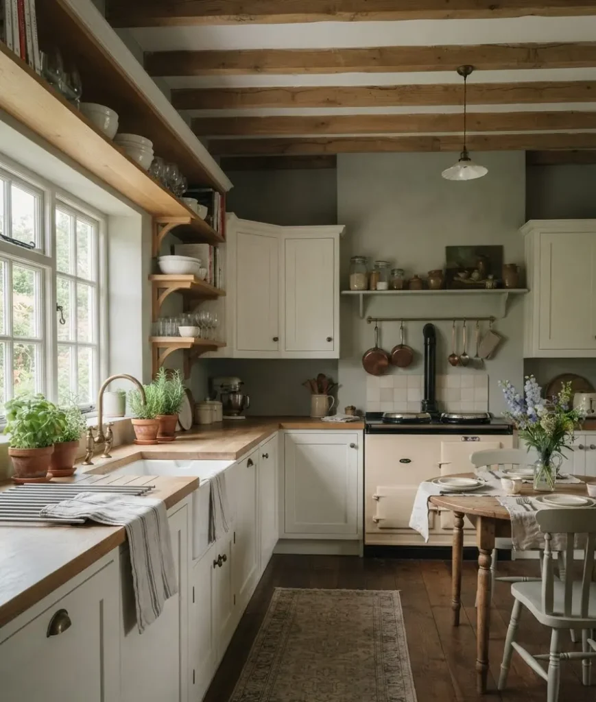 Painted green walls instead of wallpaper