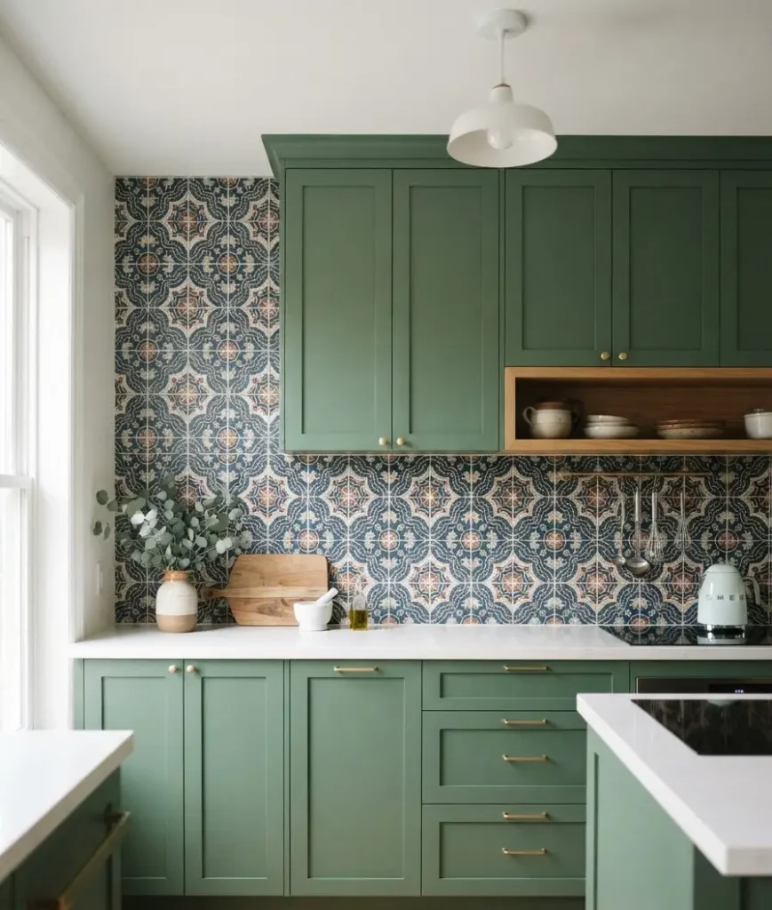 Peel-and-stick tile backsplash