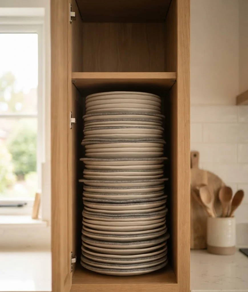 Stack plates with felt separators