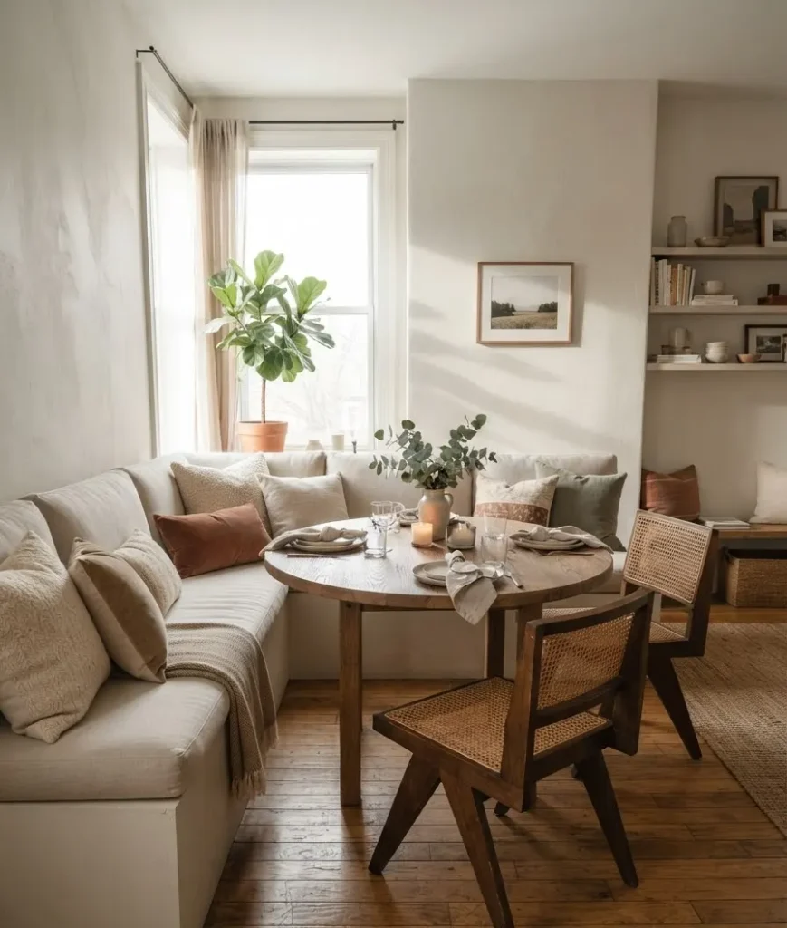 Try a banquette built into the