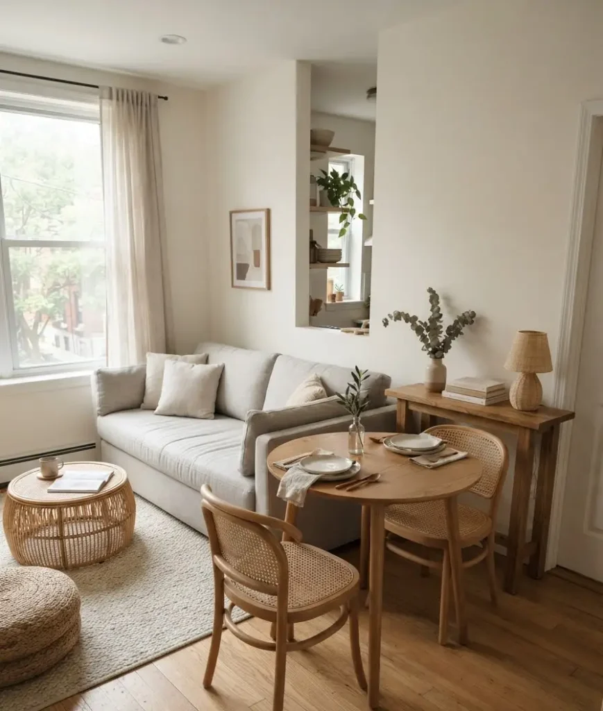 Try the behind-the-sofa setup