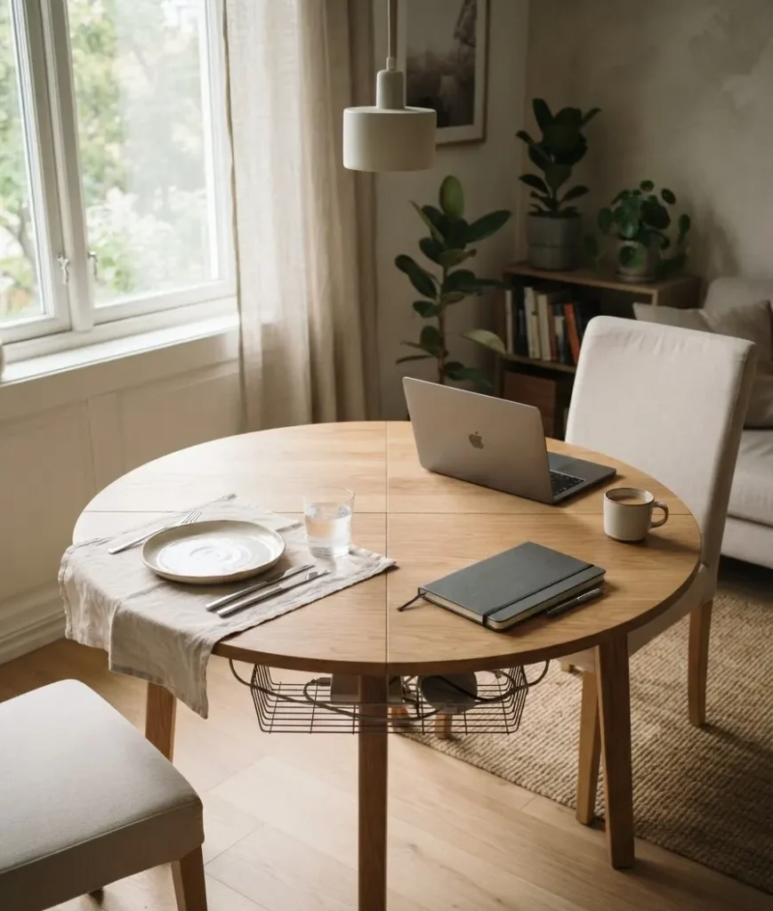 Use a table as a workspace-dining hybrid