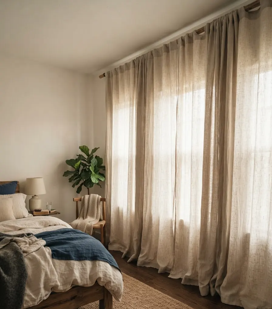 Use curtains even over a