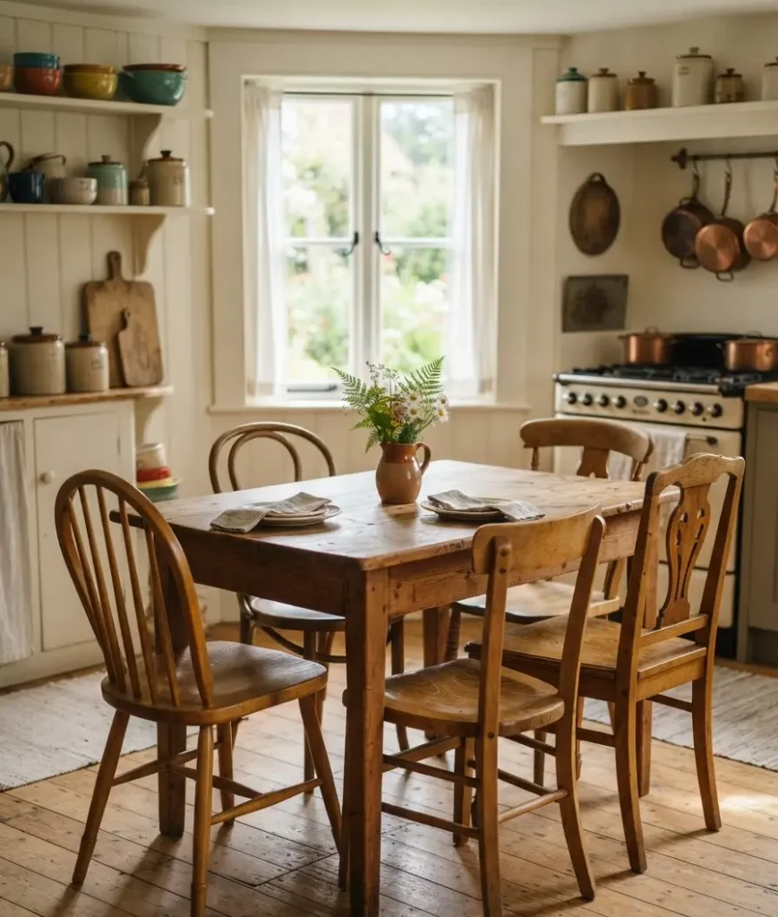 Use mismatched wooden
