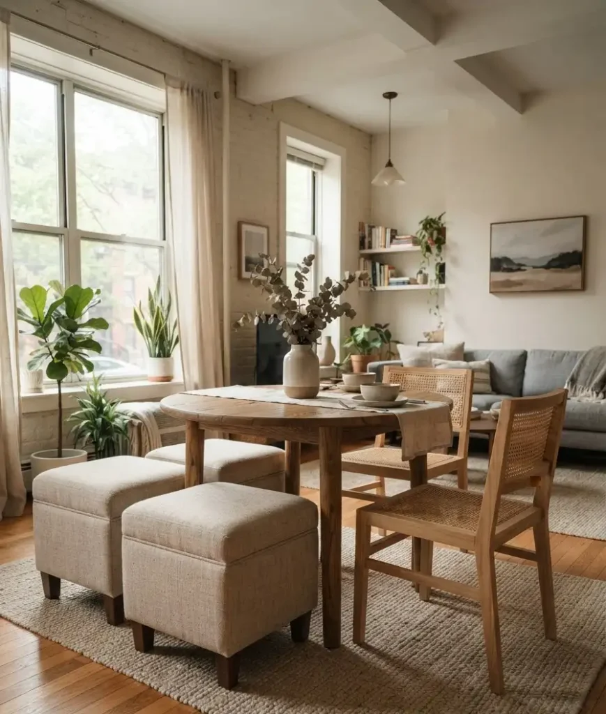 Use ottomans instead of chairs o
