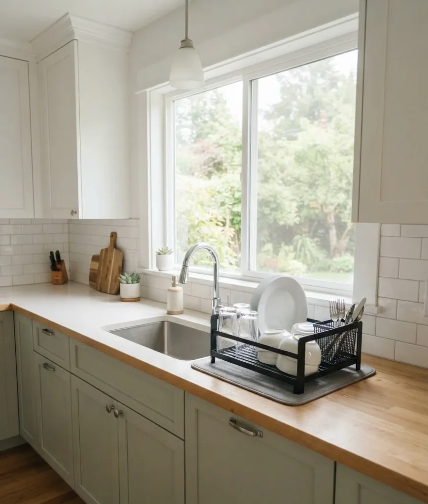 Use vertical dish racks