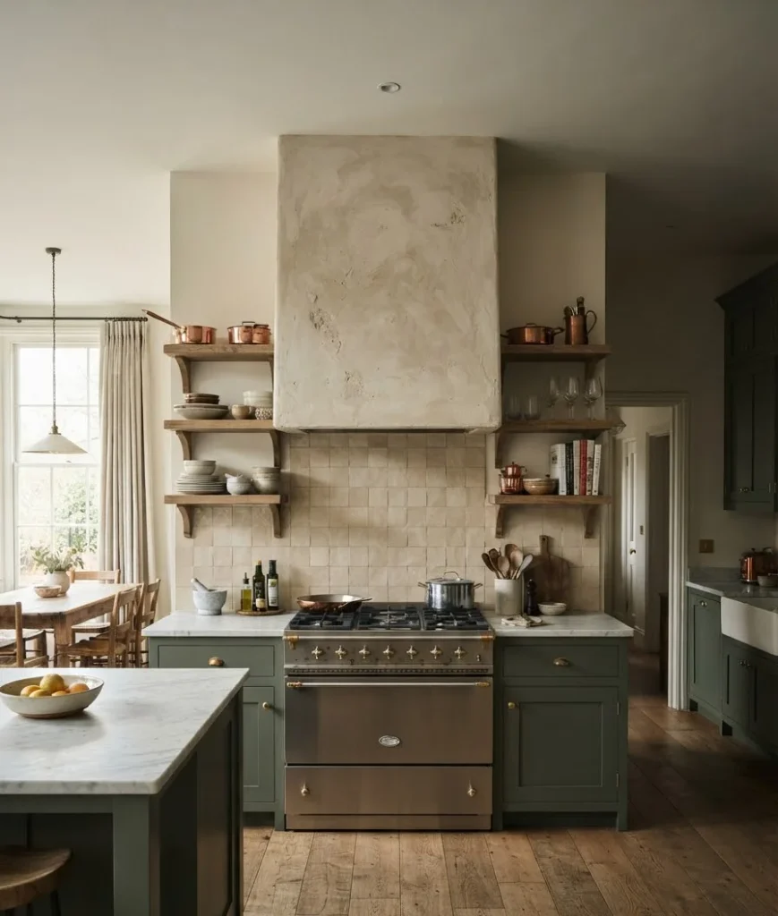 plaster or copper range hood