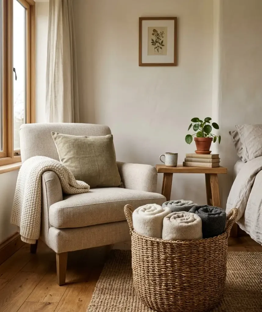 A basket for blankets