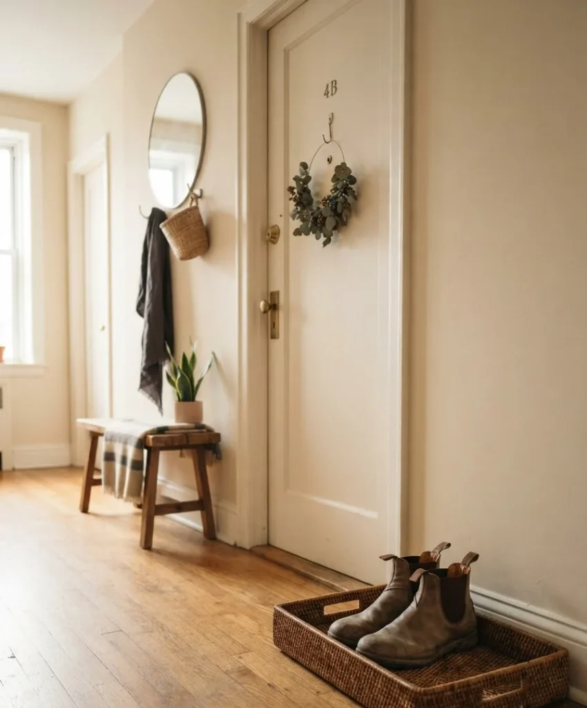 A boot tray by the door