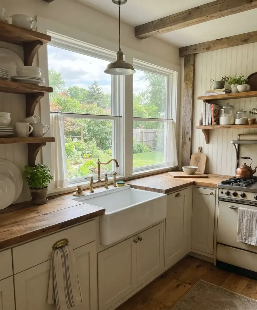 A deep farmhouse sink