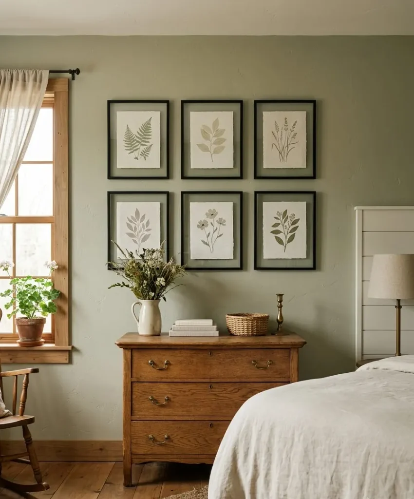  A gallery wall of black frames