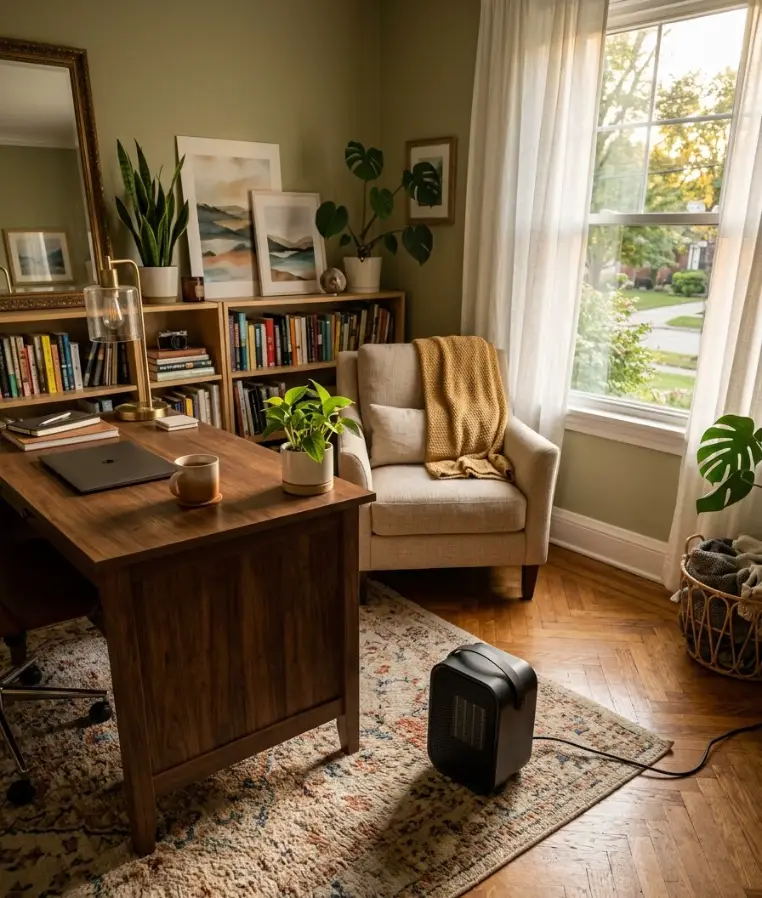A space heater rated for your actual room size