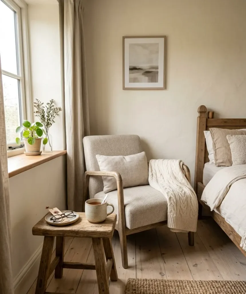 A stool as a side table