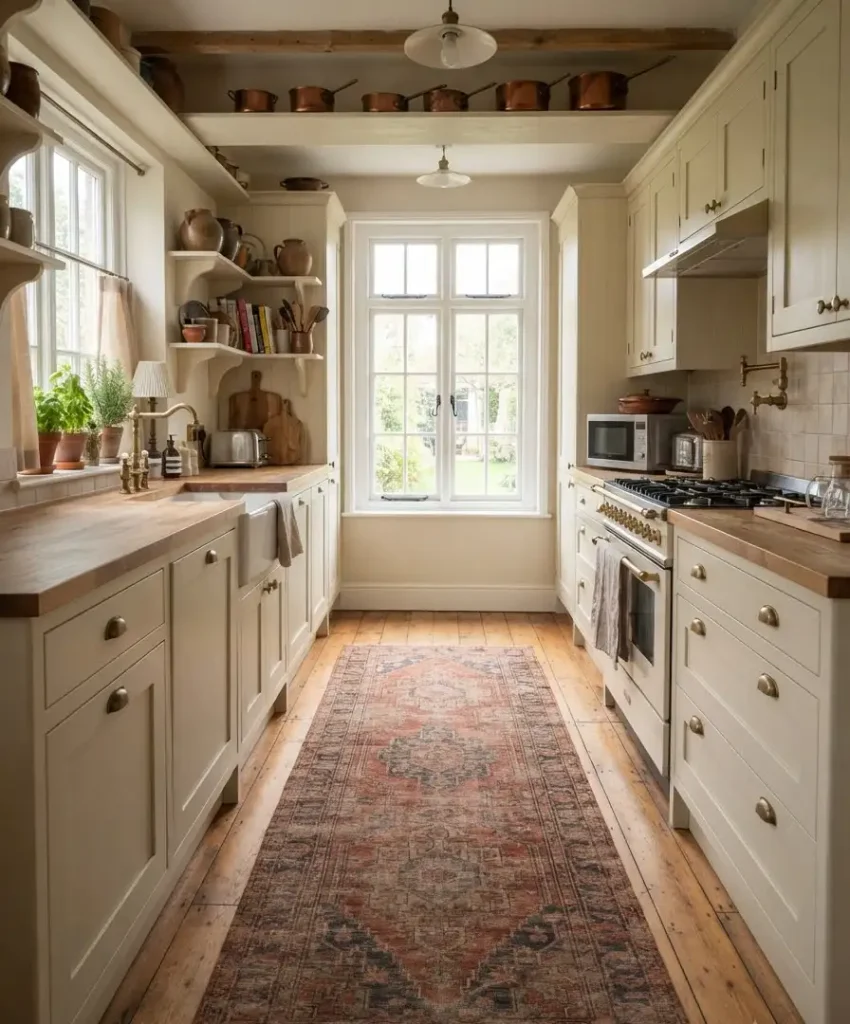 A vintage runner rug