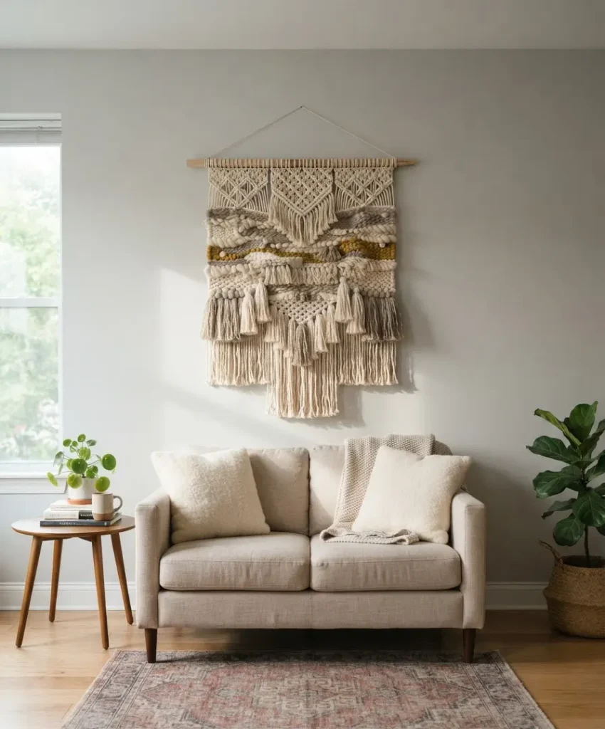  A woven wall hanging