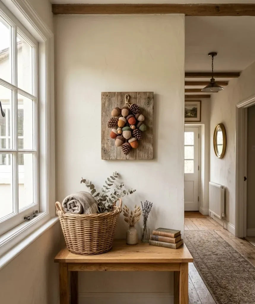 Acorn and pinecone wall cluster