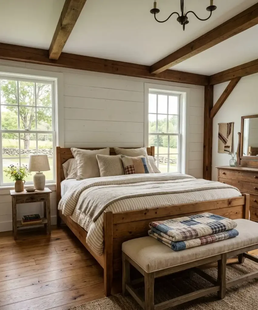 Add a bench at the foot of the bed