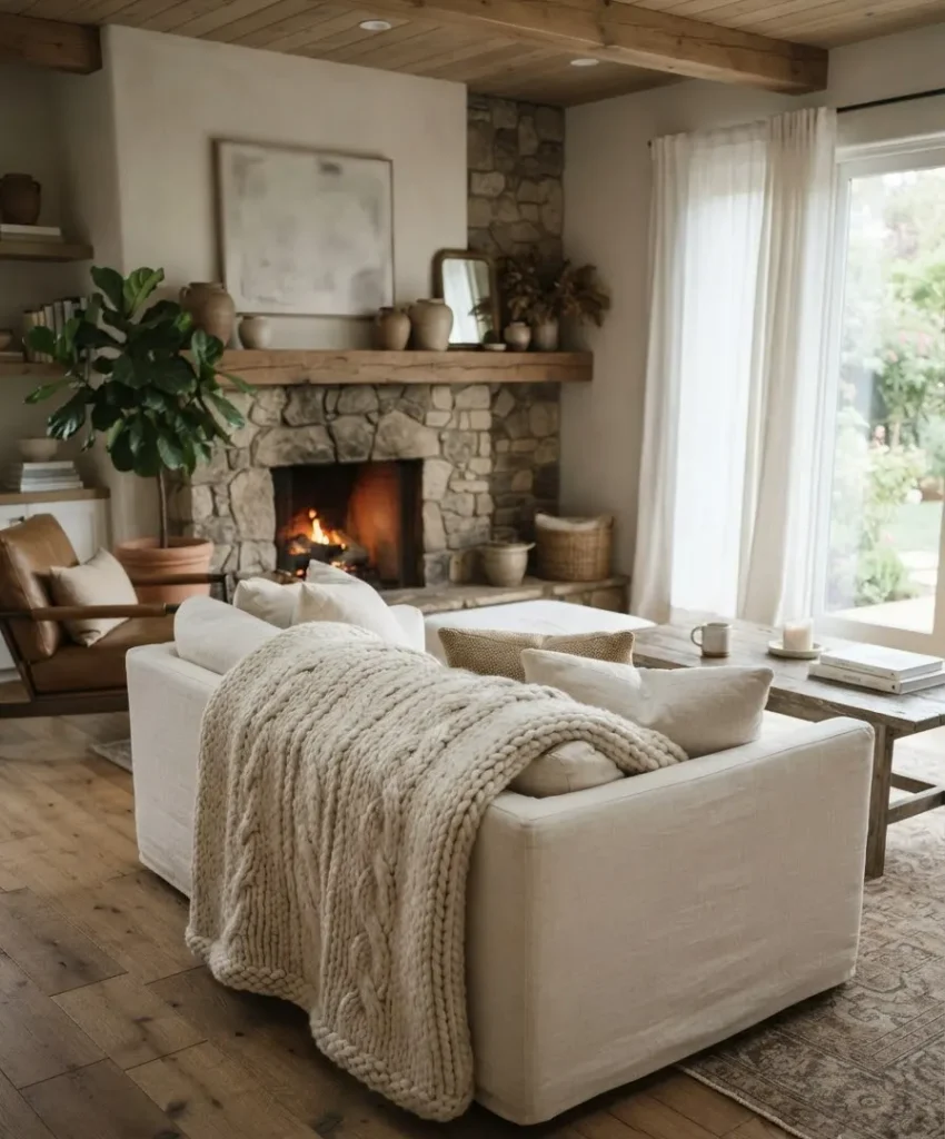 Add a chunky knit throw