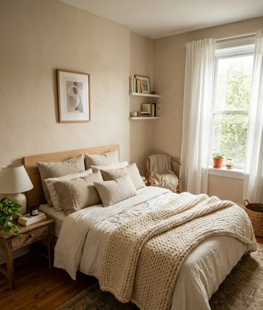 Add a chunky knit throw and