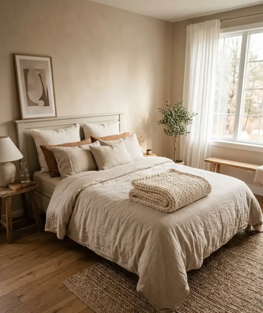 Add a chunky knit throw at the