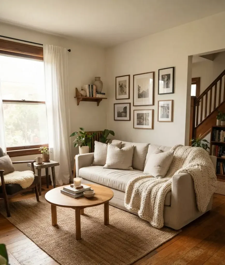 Add a chunky knit throw in a