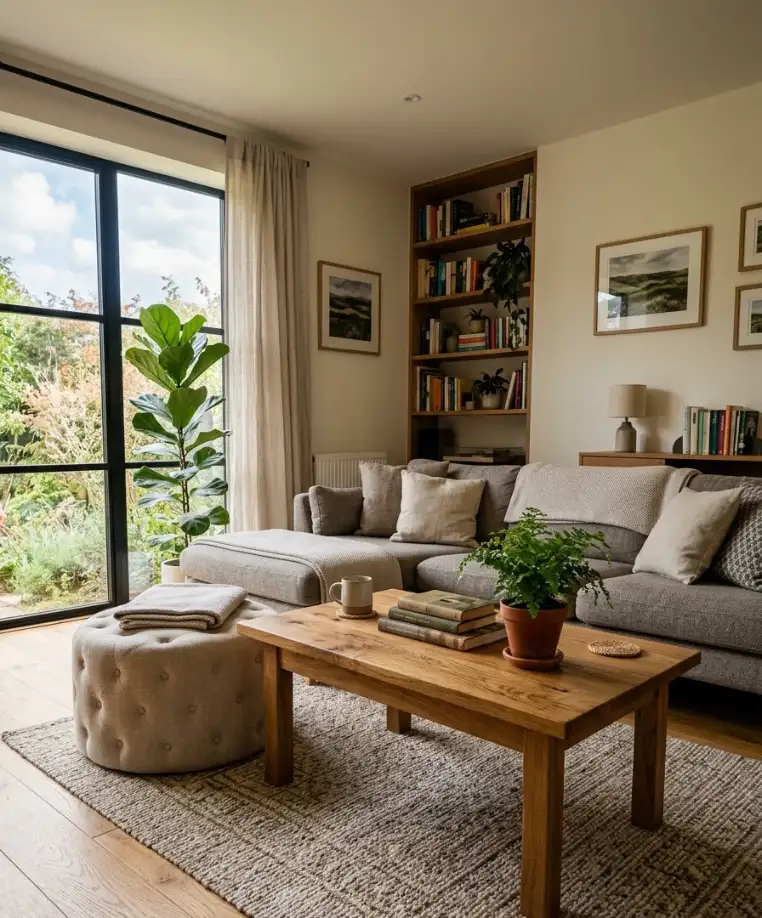 Add a low coffee table or ottoman