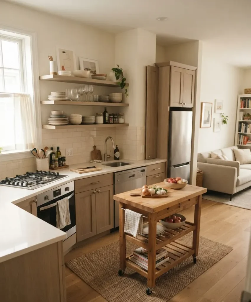 Add a rolling kitchen cart