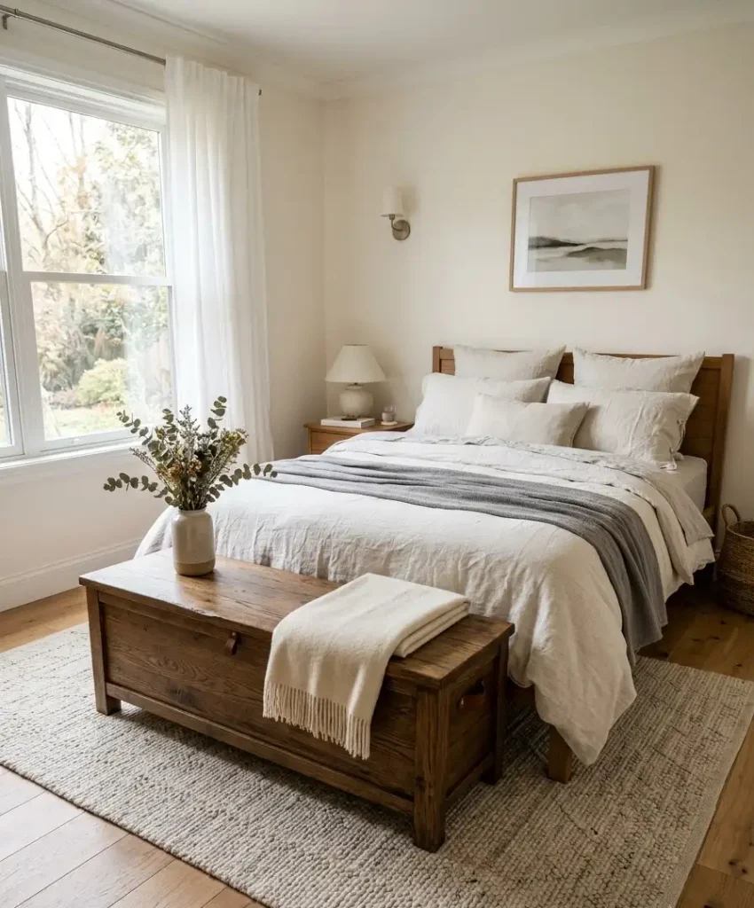 Add a small bench or trunk