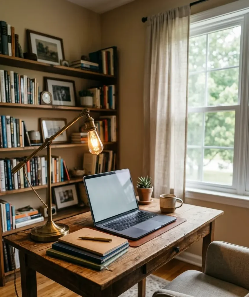 Add a small lamp with warm lighting