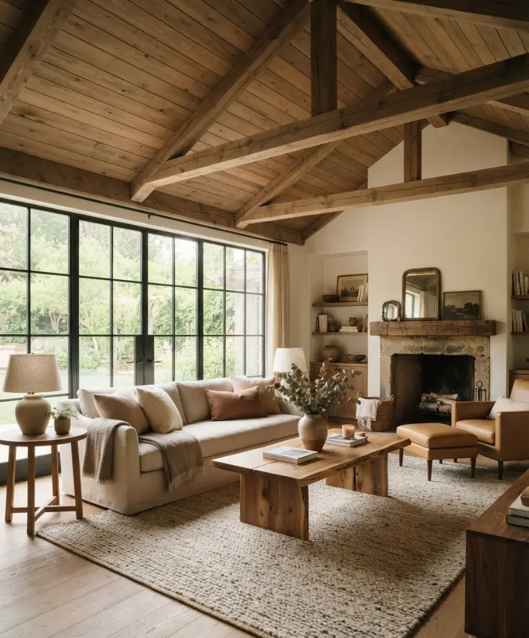Add one or two wood furniture