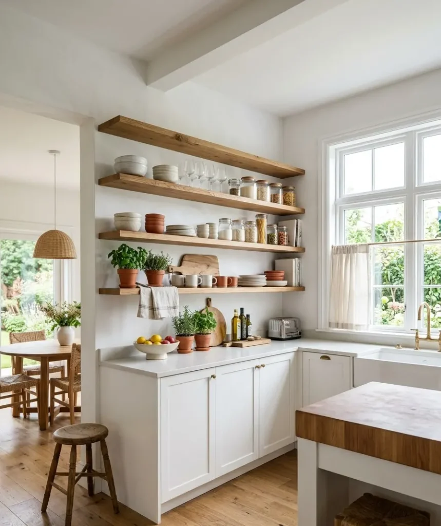 Add open shelving