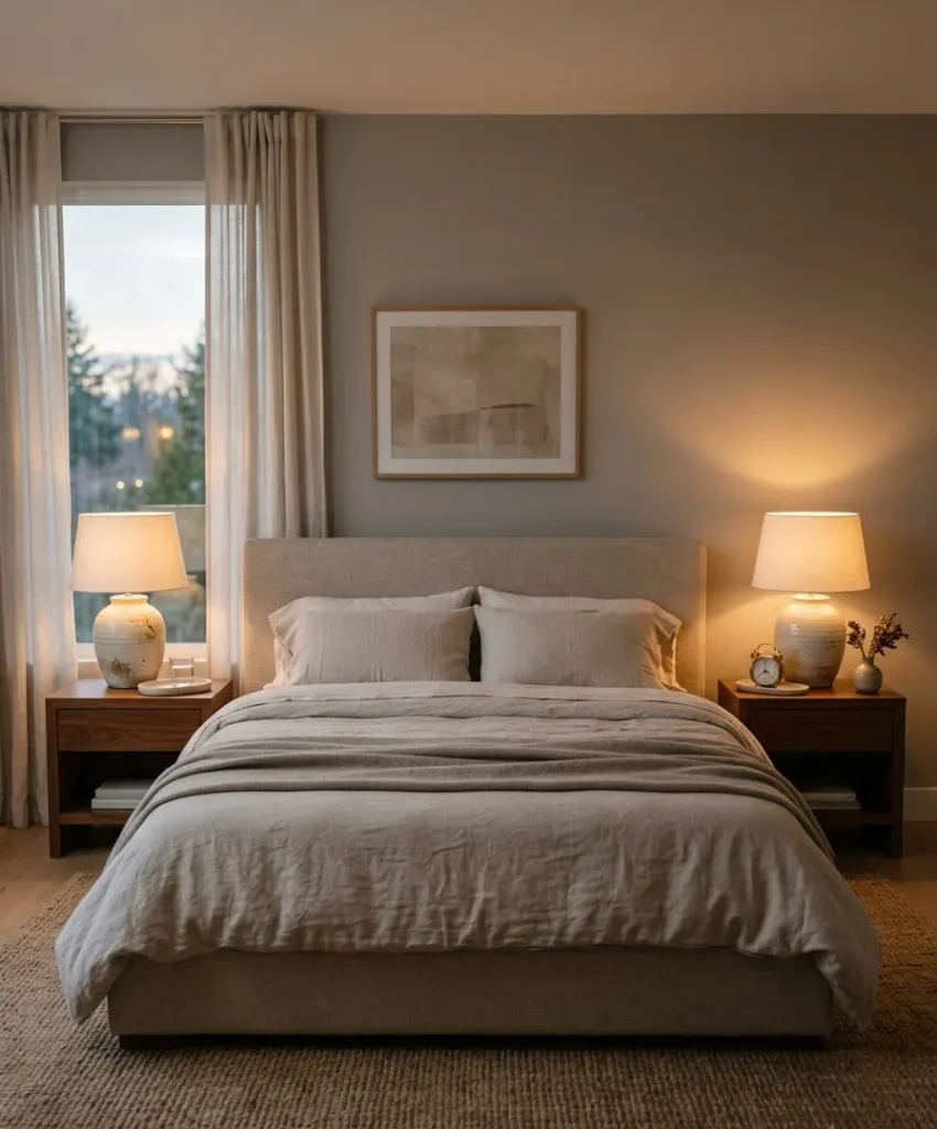 Add two matching bedside lamps