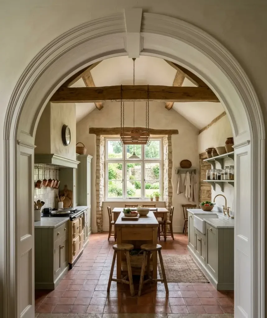 Arched shelving niches