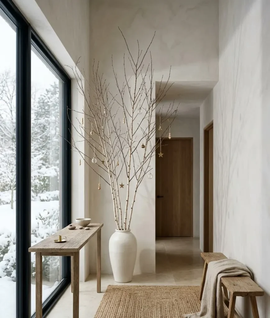 Bare branches in a tall vase