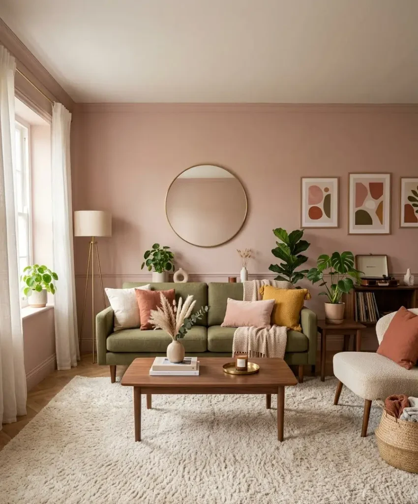 Blush pink walls