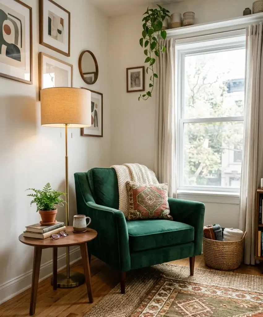 Boucle or velvet accent chairs