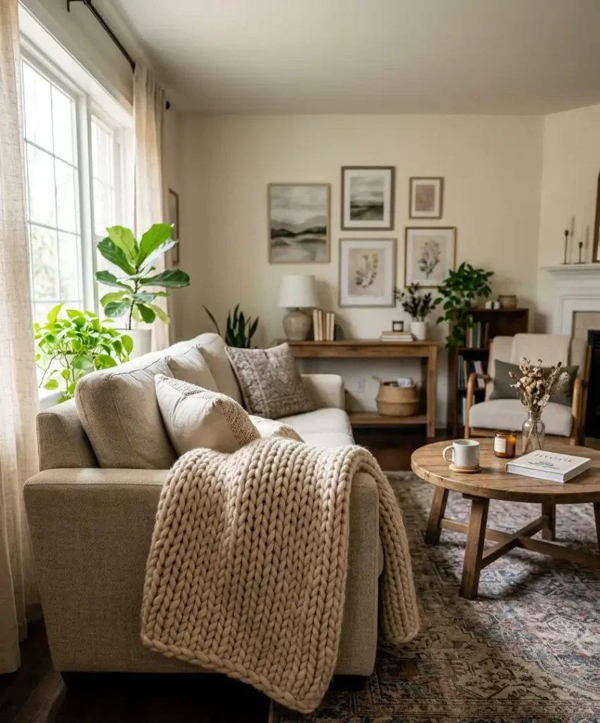Bring in a chunky knit throw