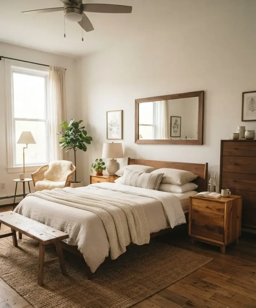 Bring in warm wood tones